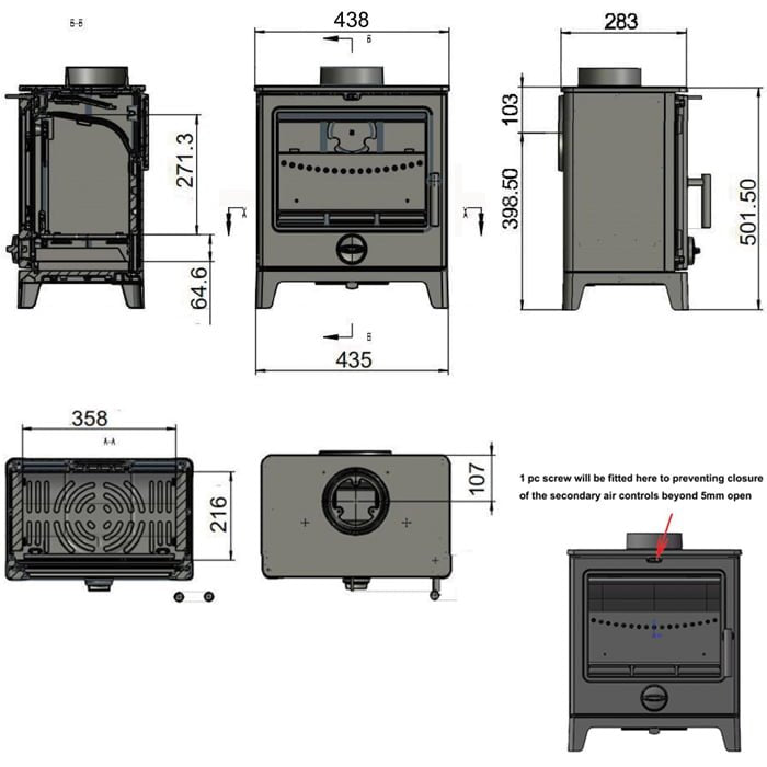 Centurion Multi-Fuel Wood Burning Stove